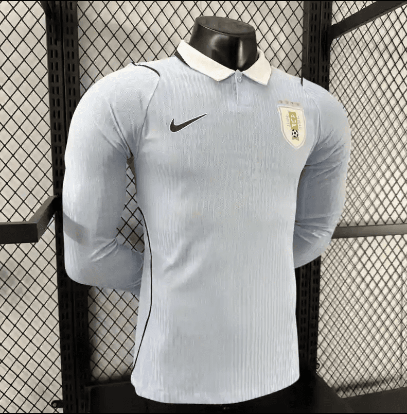 2026 Player Version Uruguay Long Sleeve Soccer Jersey Home - Image 9